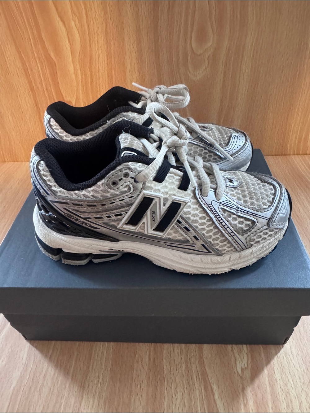 New Balance 1906 Kids Silver and Black Athletic Sneakers